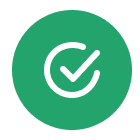 Green checkmark icon on black background