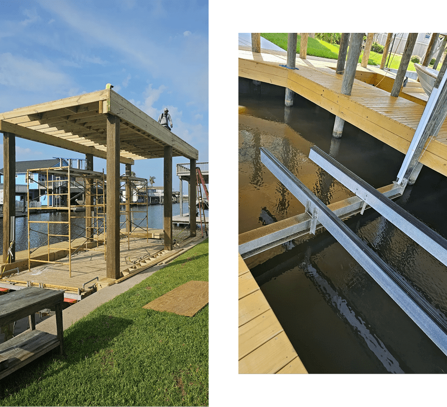 Building a lakeside dock structure