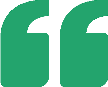 Opening green quotation marks icon